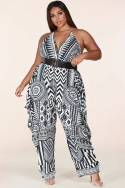 Chic Tribal Print Jumpsuit -Layer Outfit 28559430287473 7