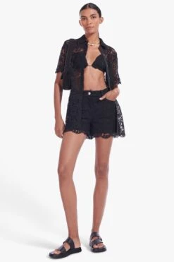 Staud PALLAS LACE TOP | BLACK -Layer Outfit 28608150143149 8