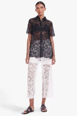 Staud PALLAS LACE TOP | BLACK -Layer Outfit 28608150208685 3