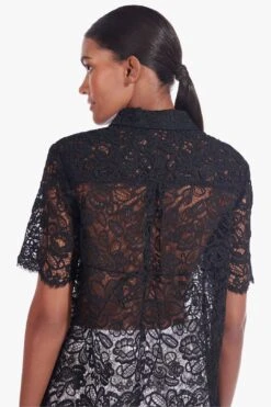 Staud PALLAS LACE TOP | BLACK -Layer Outfit 28608150241453 6