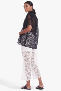 Staud PALLAS LACE TOP | BLACK -Layer Outfit 28608150372525 7