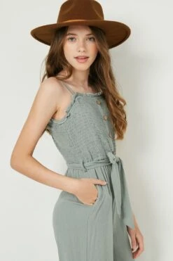 Sleeveless Textured Jumpsuit -Layer Outfit 28611028942945 2