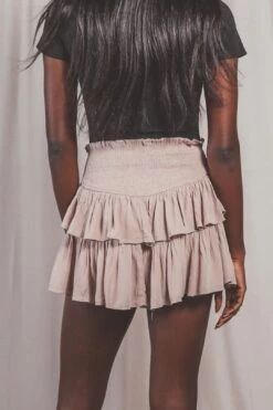 Rare Feelings Ruffle Skirt - Taupe -Layer Outfit 28641077952575 4