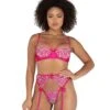 3PC Floral Gartered Bra Set -Layer Outfit 28673063354433 1