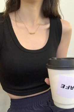 [Korean Style] 3 Colors Soft & Stretchy U-Neck Crop Tank Top -Layer Outfit 28705279705159 19