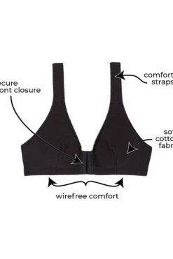 Leading Lady Meryl Cotton Front-Closure Leisure Bra Heather Denim Blue 110 -Layer Outfit 28721287790701 4