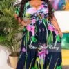 Final Sale Plus Size 2pc Cropped Tie Top And Skirt Set In Navy & Lilac Floral Print Summer -Layer Outfit 28732669296745 1
