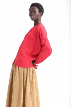 Linen Top In Red -Layer Outfit 28733381836885 3