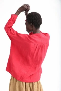Linen Top In Red -Layer Outfit 28733381869653 6