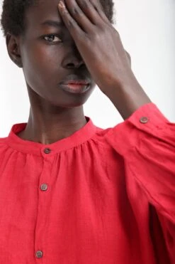 Linen Top In Red -Layer Outfit 28733381902421 4