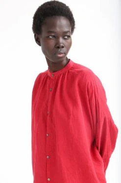 Linen Top In Red -Layer Outfit 28733381935189 5