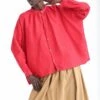 Linen Top In Red -Layer Outfit 28733382000725 1