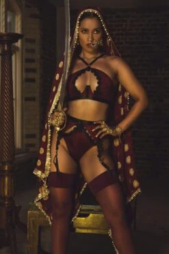 Regalia Hallie Wine & Black Lace Bra -Layer Outfit 28773888426032 2