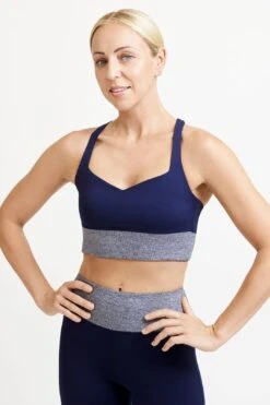 My Heart Is Sweet Sports Bra In Admiral Navy