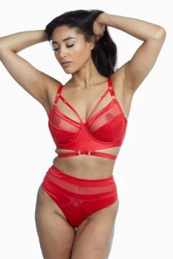 Playful Promises Madeleine Red Bondage Bra -Layer Outfit 28785123655728 10