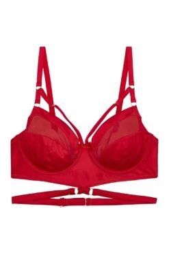 Playful Promises Madeleine Red Bondage Bra -Layer Outfit 28785124048944 9