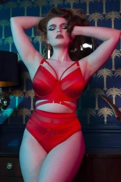 Playful Promises Madeleine Red Bondage Bra -Layer Outfit 28785188044848 8