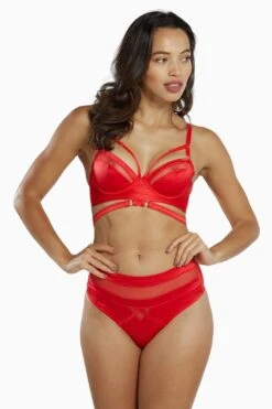 Playful Promises Madeleine Red Bondage Bra -Layer Outfit 28785194041392 4
