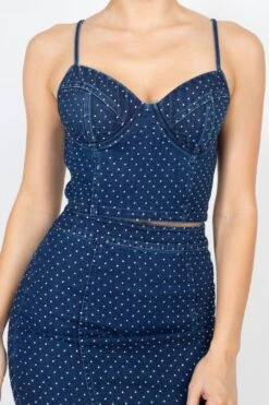 Stone Point Denim Cami Top & Skirts Set -Layer Outfit 28818296602703 19