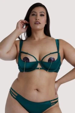 Ava 1/4 Cup Green Bra -Layer Outfit 28828603842608 12