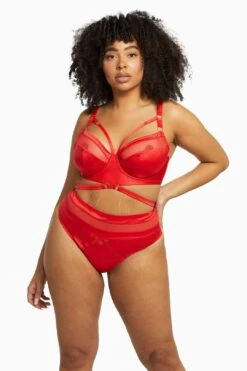Playful Promises Madeleine Red Bondage Bra -Layer Outfit 28829048635440 13