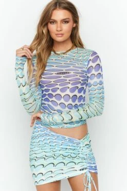 OMIGHTY The Warp Mini Skirt Blue Gradient -Layer Outfit 28871698317369 3