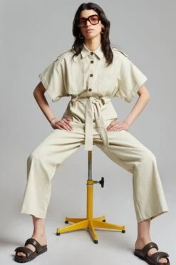 Prado Trench Jumpsuit - Sand -Layer Outfit 28951416012960 2