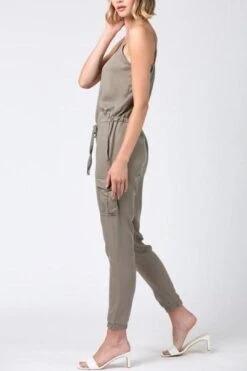 Waist Drawstring Tencel Jumpsuit -Layer Outfit 28969682960566 3