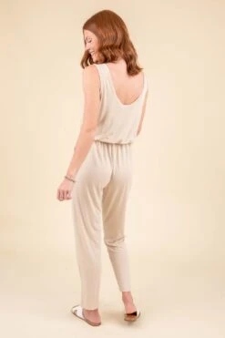 Going Nowhere Cream Sleeveless Drawstring Comfy Jumpsuit - FINAL SALE 13 Going Nowhere Cream Sleeveless Drawstring Comfy Jumpsuit - FINAL SALE -Layer Outfit 28999826702390 3