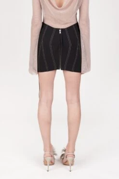 Black Lace Up Corset Mini Skirt -Layer Outfit 29034422796359 3