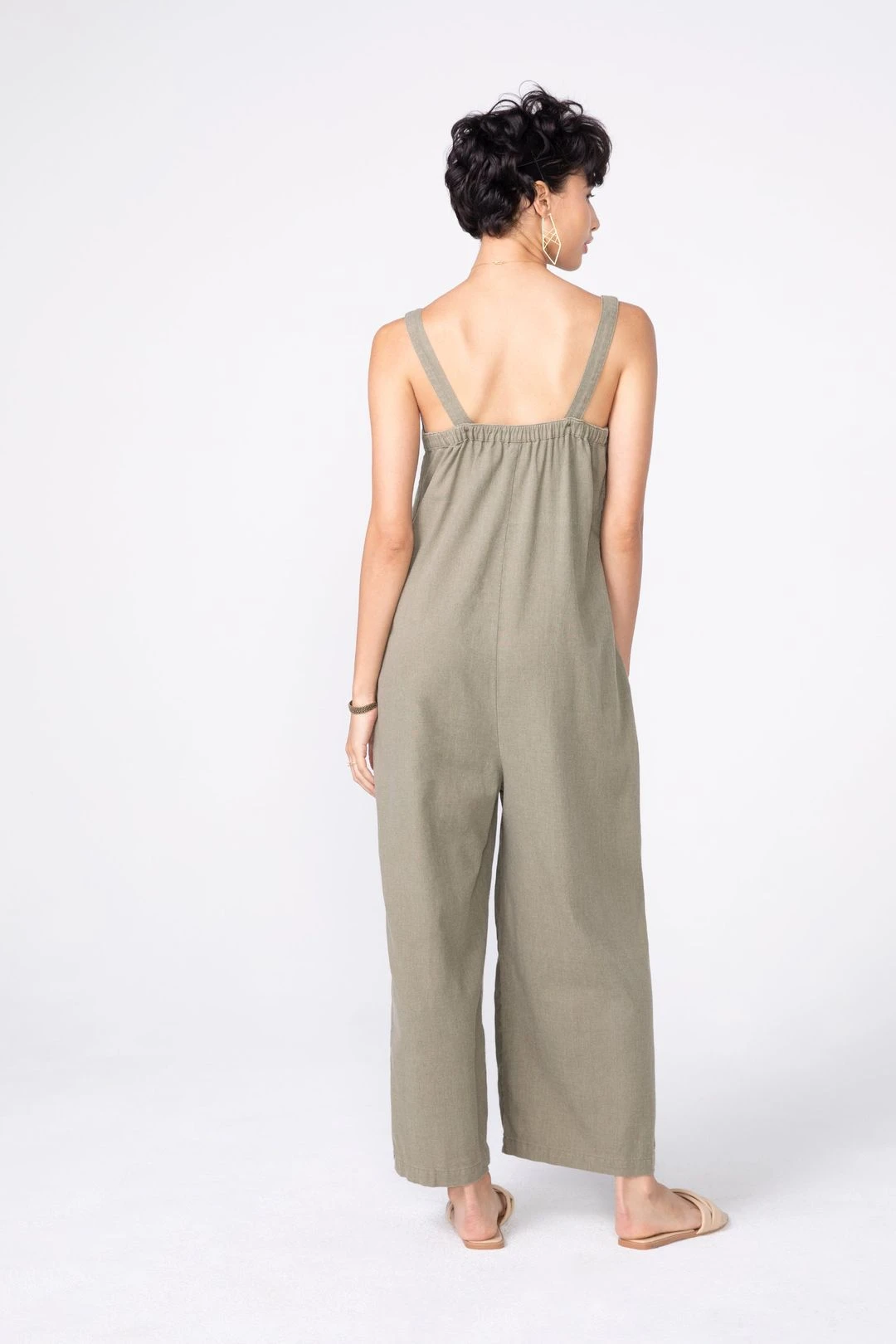 SANDY Easy Wide Leg Jumpsuit In Sage 9 SANDY Easy Wide Leg Jumpsuit In Sage - Image 7