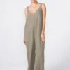 SANDY Easy Wide Leg Jumpsuit In Sage -Layer Outfit 29036924305568 1