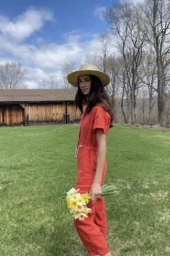 Neon Orange Lapel Jumpsuit 9 Neon Orange Lapel Jumpsuit -Layer Outfit 29069511327905 4