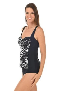 Shadow Palms Twist Front Tankini Top 8 Shadow Palms Twist Front Tankini Top -Layer Outfit 29093551210568 3