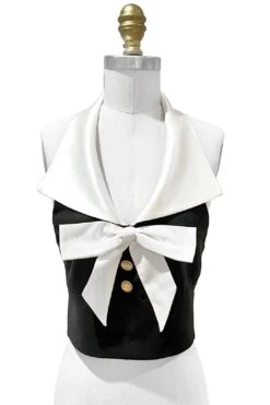 Saint Laurent Bow Backless Crop Top SS2022