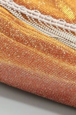 Shiny Glitter Two Piece Set Tassel Sleeveless Crop Top Mini Skirt -Layer Outfit 29158345146431 11