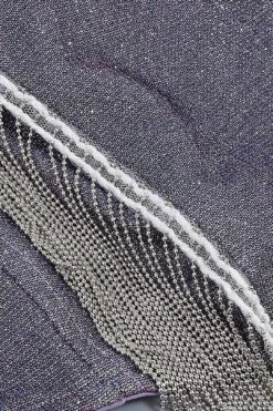 Shiny Glitter Two Piece Set Tassel Sleeveless Crop Top Mini Skirt -Layer Outfit 29158345244735 19