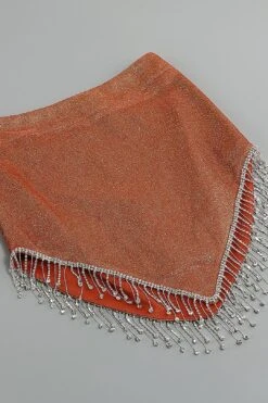 Crystal Tassel Velvet Two Piece Set Short Top High Waist Skirt In Black Brown Dark Green -Layer Outfit 29234427265087 16