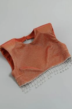 Crystal Tassel Velvet Two Piece Set Short Top High Waist Skirt In Black Brown Dark Green -Layer Outfit 29234427822143 13