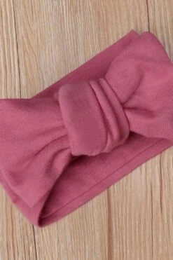 Sweet Solid Printed Fold Edge Long-sleeve Baby Jumpsuit With Headband -Layer Outfit 29248283443400 3