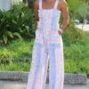 Shantell Comfy And Casual Wide Leg Jumpsuit- Blue Paisley -Layer Outfit 29298462556247 1
