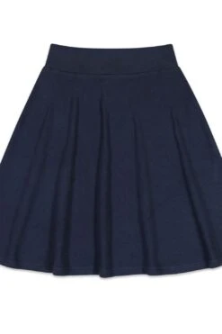 Girls Polo Gathered Skirt- Navy