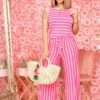 ALICIA JUMPSUIT HOT PINK (SLEEVELESS)