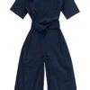 Wrap Jumpsuit - Cotton / Linen Canvas - Navy 1 Wrap Jumpsuit - Cotton / Linen Canvas - Navy -Layer Outfit 29453525844126 1