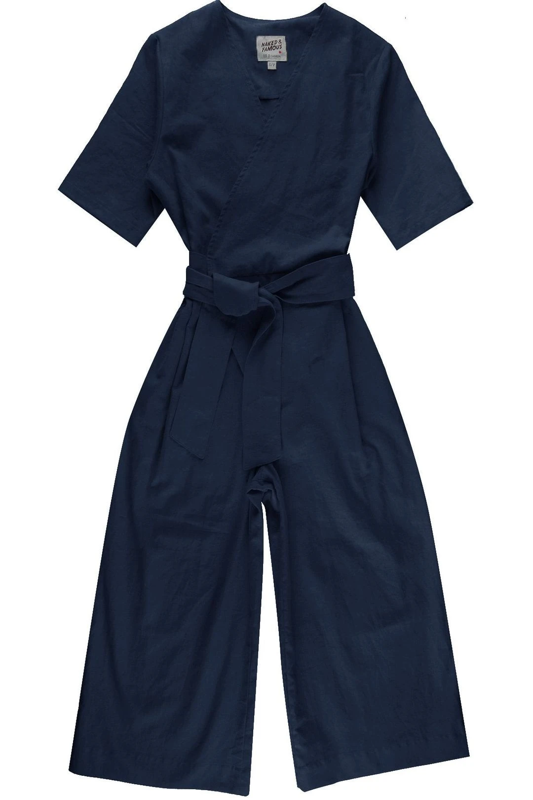Wrap Jumpsuit - Cotton / Linen Canvas - Navy 3 Wrap Jumpsuit - Cotton / Linen Canvas - Navy
