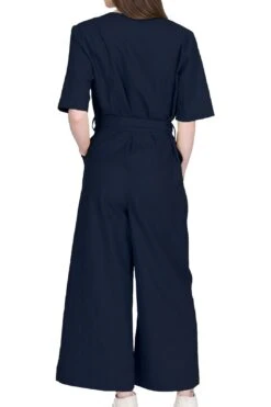 Wrap Jumpsuit - Cotton / Linen Canvas - Navy 7 Wrap Jumpsuit - Cotton / Linen Canvas - Navy -Layer Outfit 29453525909662 3