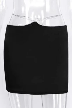 'ISABELLE' Satin Rhinestone Mini Skirt -Layer Outfit 29489809064003 5