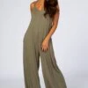 Light Olive Cross Back Wide Leg Jumpsuit 1 Light Olive Cross Back Wide Leg Jumpsuit -Layer Outfit 29578943758390 1