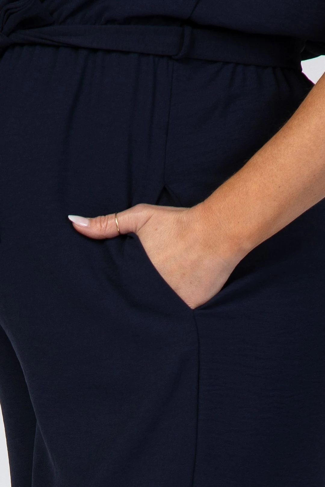 Navy Blue Strapless Wide Crop Leg Maternity Jumpsuit 6 Navy Blue Strapless Wide Crop Leg Maternity Jumpsuit - Image 4