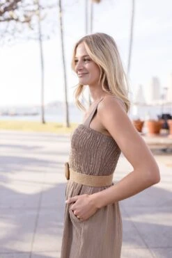 Faith Sleeveless Wide Leg Jumpsuit Taupe 19 Faith Sleeveless Wide Leg Jumpsuit Taupe -Layer Outfit 29603986669670 9